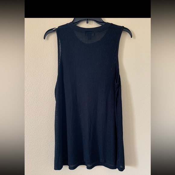 AB STUDIO Women’s Black Ribbed Sheer Sleeveless Top NWOT SIZE XL - Picture 8 of 8